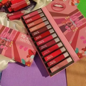 3Q Beauty - 12 Color Matte Velvet Lip Gloss Set