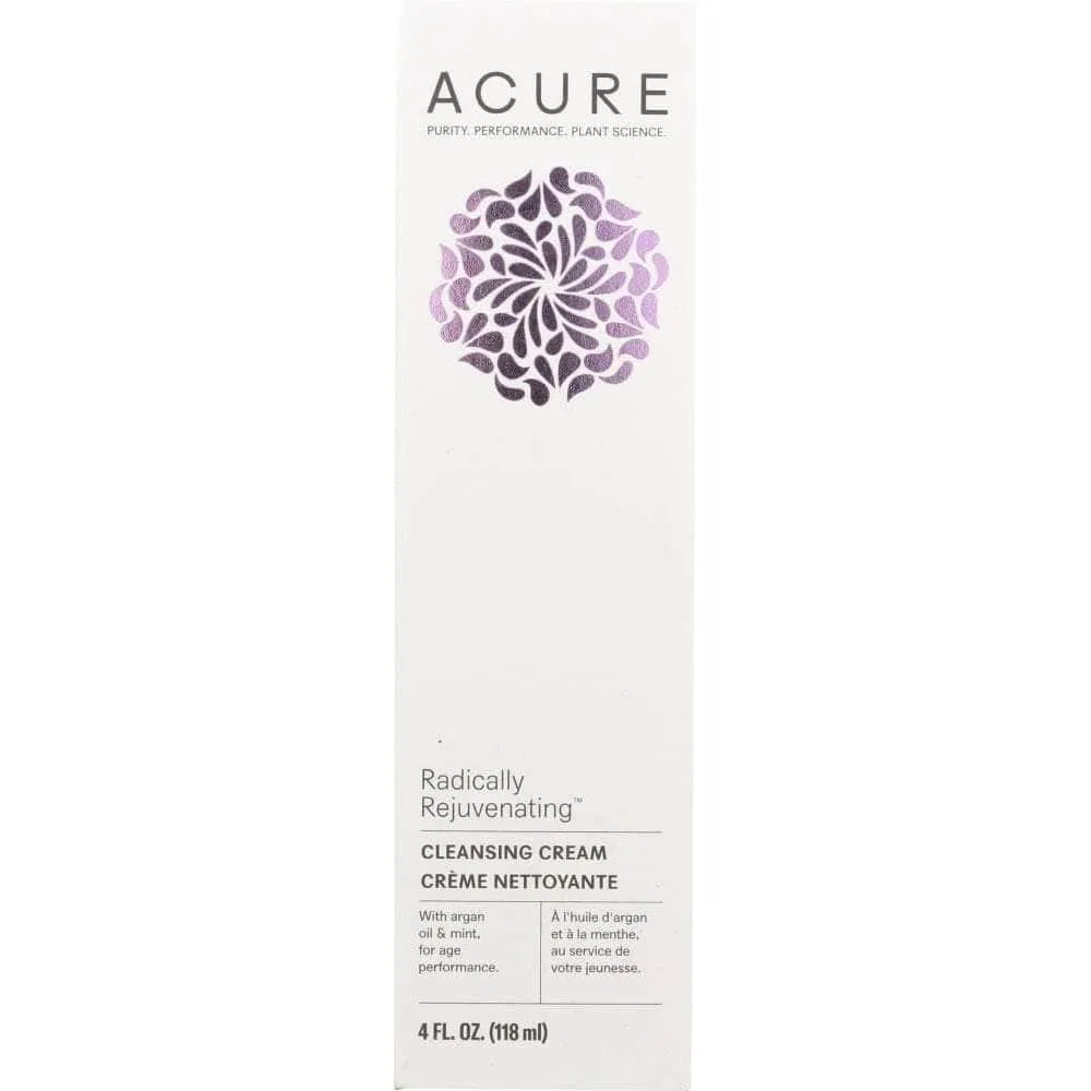 Acure Radically Rejuvenating Cleansing Cream, 4 Fl Oz (Case of 3)