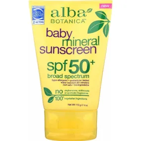 Alba Botanica Sunscreen Baby Mineral Spf 50, 4 Oz (Case of 2)