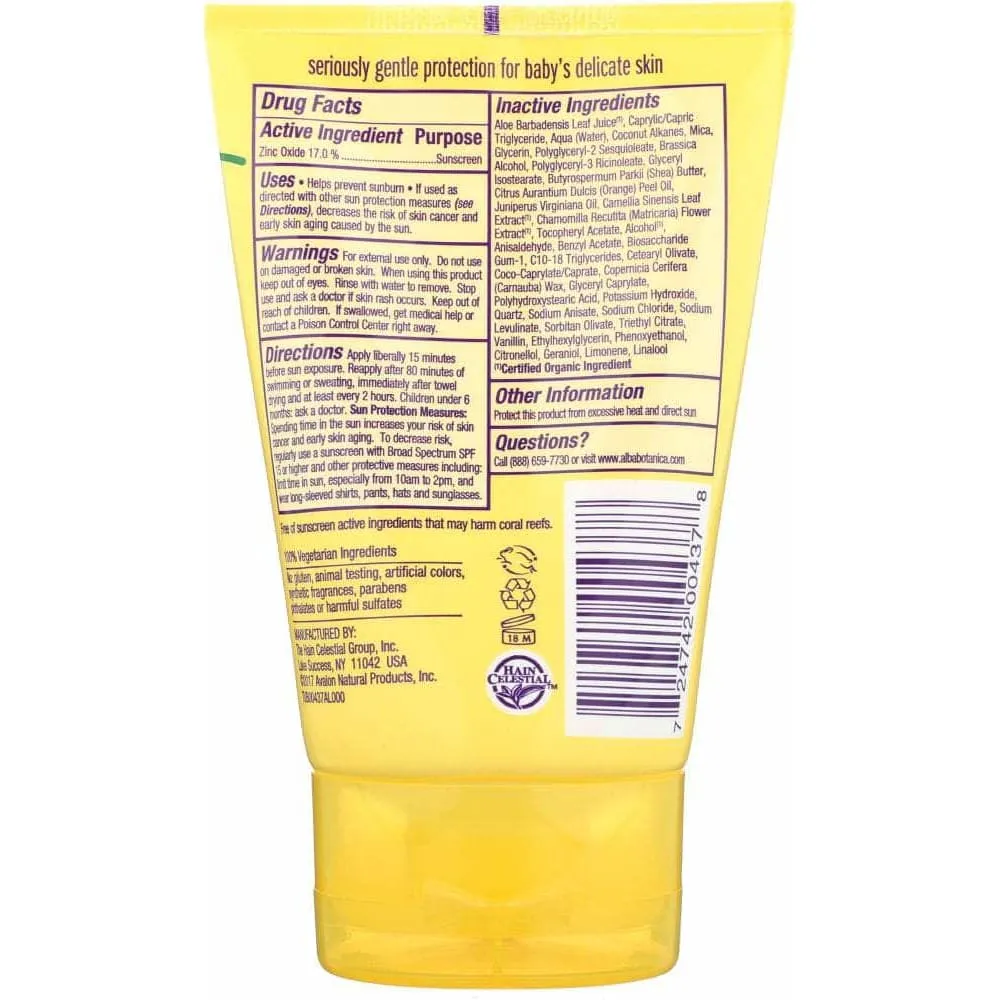 Alba Botanica Sunscreen Baby Mineral Spf 50, 4 Oz (Case of 2)