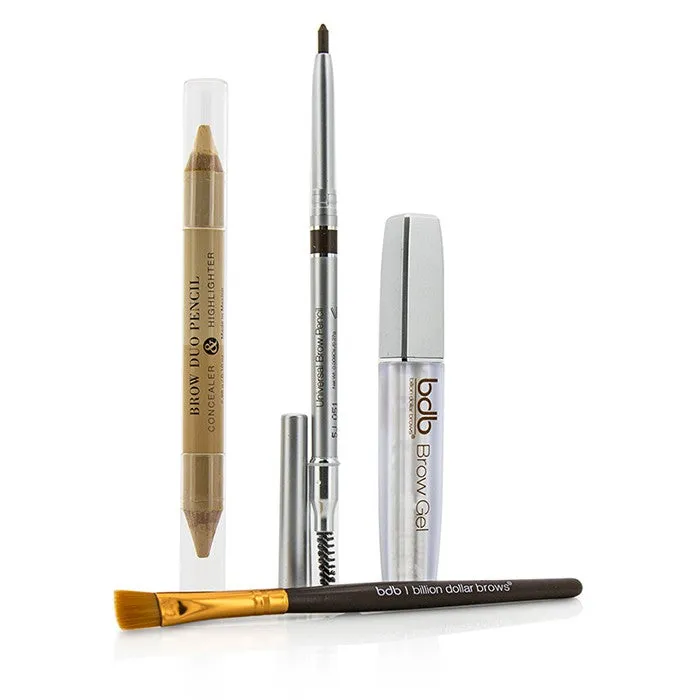 Billion Dollar Brows Best Sellers Kit: 1x Universal Brow Pencil 0.27g/0.009oz, 1x Brow Duo Pencil 2.98g/0.1oz, 1x Smudge Brush, 1x Brow Gel 3ml/0.1oz 4pcs