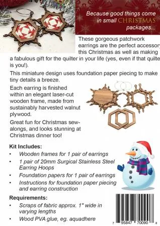 Christmas Snowflake Earring Walnut