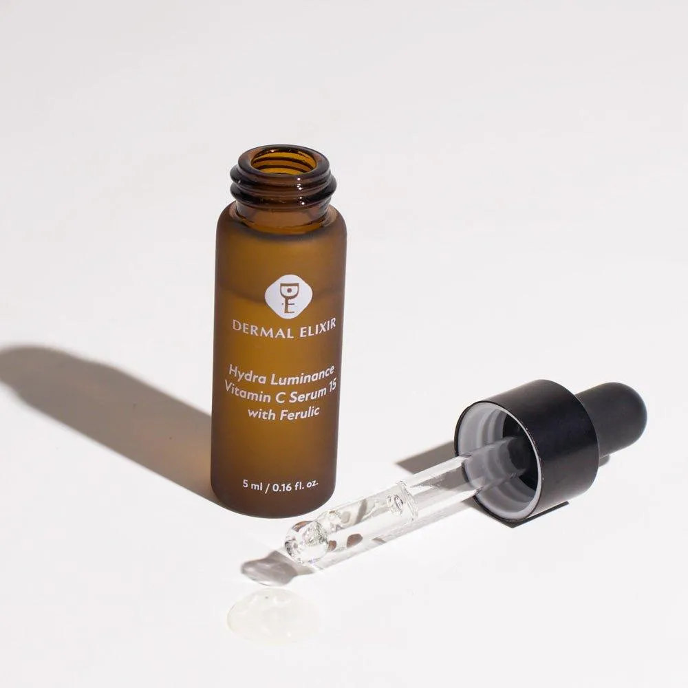 Dermal Elixir Hydra Luminance Vitamin C Serum 15 with Ferulic 5ML X 6 5ml x 6