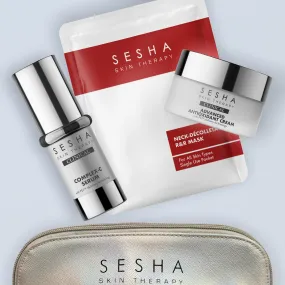Mature Skin - Complex C serum, antioxidant cream, Neck & decollete mask and holo bag