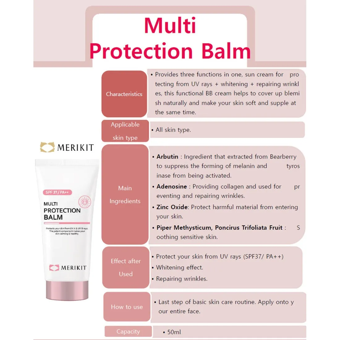 MeriKit Multi Protection Balm 1.SPF 37 PA  