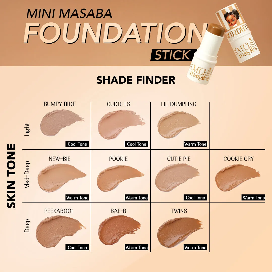 New-bie - Mini Masaba Foundation Makeup Stick (Medium) Easy To Blend, Mattifying Coverage