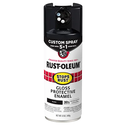 Stops Rust Protective Enamel with Custom 5-in-1 Spray Paint - Black