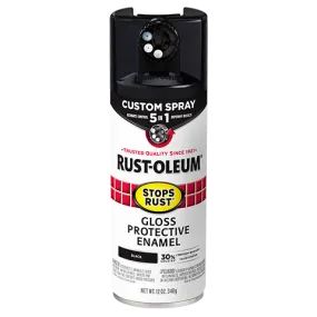Stops Rust Protective Enamel with Custom 5-in-1 Spray Paint - Black